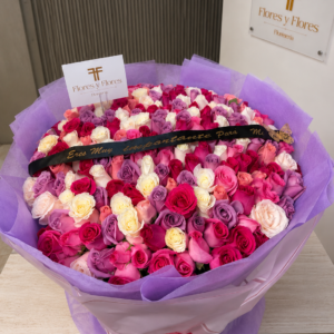 BOUQUET 300 ROSAS PASTEL
