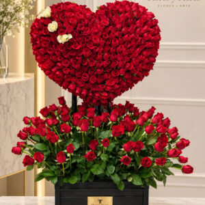 Corazón de 600 Rosas