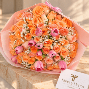 Bouquet de Rosas y Tulipanes